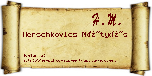 Herschkovics Mátyás névjegykártya